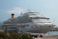 Savona, Italy - Jun 30, 2019: Cruise liner on parking in port