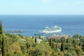 Cruise liner in the port of Yalta, Crimea Royalty Free Stock Photo