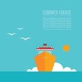 Cruise liner ship Colorful background Travel Tourism Vacation concept Royalty Free Stock Photo