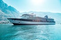 Cruise liner ship swimming at blue Adriatic sea Royalty Free Stock Photo