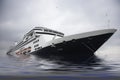 Cruise liner sinking in sea