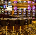 Gaming slot machines in gambling casino, Cruise liner Splendida, MSC