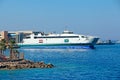 Cruise liner with tourists sailing on Red Sea