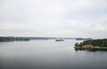 Cruise liner Viking Line sailing near islands of Stockholm archipelago in Baltic sea Royalty Free Stock Photo