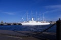 Cruise liner Wind Surf departs from St. Petersburg, Russia