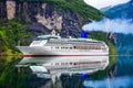 Cruise Liners On Geiranger fjord, Norway Royalty Free Stock Photo