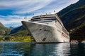 Cruise Liners On Geiranger fjord, Norway Royalty Free Stock Photo