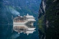 Cruise Liners On Geiranger fjord, Norway Royalty Free Stock Photo