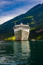 Cruise Liners On Geiranger fjord, Norway Royalty Free Stock Photo