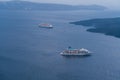 Cruise liners near the Greek Islands early morning. Royalty Free Stock Photo