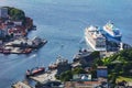 Cruise liners in port. Bergen. Norway Royalty Free Stock Photo