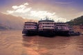 Cruise liners at Yangtze river in china Royalty Free Stock Photo