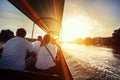 Cruise on long tail Boat in Thailand Royalty Free Stock Photo