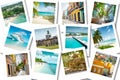 Cruise memories on polaroid photos - summer caribbean vacations Royalty Free Stock Photo