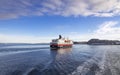 Cruise with a modern ship near Trondheim, Norway