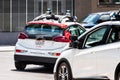 Cruise owned by General Motors self driving vehicles performing tests on the city streets; The company is using re-branded