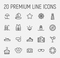 Cruise related vector icon set. Royalty Free Stock Photo
