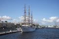 Cruise sailing ship ÃÂ«Sea Cloud IIÃÂ» moored at the English wharf, sunny summer day. St. Petersburg