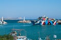 Cruise and sailing ships in Agia-Napa harbor Royalty Free Stock Photo