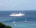 Cruise ship in Admiralty Bay, Bequia Royalty Free Stock Photo