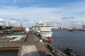 Cruise ship AIDA perla in the harbor of Hamburg at the Altona Cruise Center, Germany Royalty Free Stock Photo