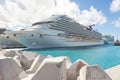 Cruise Ship Anchored in Caribbean Destination Port Royalty Free Stock Photo