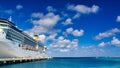 Cruise Ship anchored at the Caribbean Port