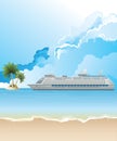 Cruise ship anchored Royalty Free Stock Photo