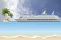 Cruise ship anchored Royalty Free Stock Photo