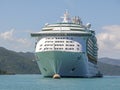 Cruise Ship Anchored With Small Boat