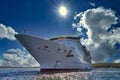 Cruise Ship Anchored Under Sun