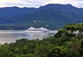 Cruise ship arriving at Ilhabela via Sao Sebatiao channel