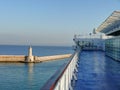 Cruise ship arriving to Livorno (Leghorn) harbour Royalty Free Stock Photo