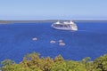 Cruise ship awaiting for tsunami, Lifou, South Pacific