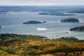 Cruise ship in Bar Harbor Maine in Autumn Royalty Free Stock Photo