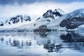 Cruise Ship Blue Glacier Snow Mountains Paradise Bay Skintorp Cove Antarctica Royalty Free Stock Photo