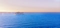 Cruise ship in blue sea. Aerial view photo Royalty Free Stock Photo