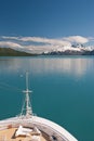 Cruise ship bow and scenery Royalty Free Stock Photo