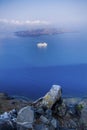 Cruise ship in Caldera Royalty Free Stock Photo