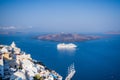 Cruise ship in Caldera Royalty Free Stock Photo