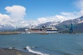 A cruise ship calling at the coastal port of seward Royalty Free Stock Photo