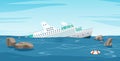 Cruise ship capsized. Royalty Free Stock Photo