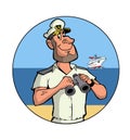 captain cartoon cruise ship cartoon character