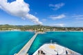 Cruise ship Caribbean vacation. Saint Croix Frederiksted US Virgin Islands panoramic shoreline Royalty Free Stock Photo