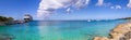 Cruise ship Caribbean vacation. Saint Croix Frederiksted US Virgin Islands panoramic shoreline