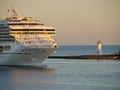 Cruise ship `Carnival Conquest` arrival at Nassau port. Royalty Free Stock Photo