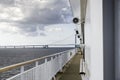 Cruise ship crossing the great belt bridge at denmark Royalty Free Stock Photo