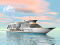 Cruise ship - 3D render Royalty Free Stock Photo