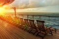 Cruise Ship Deck Chairs Royalty Free Stock Photo