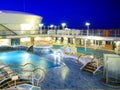 Cruise ship deck at night Royalty Free Stock Photo